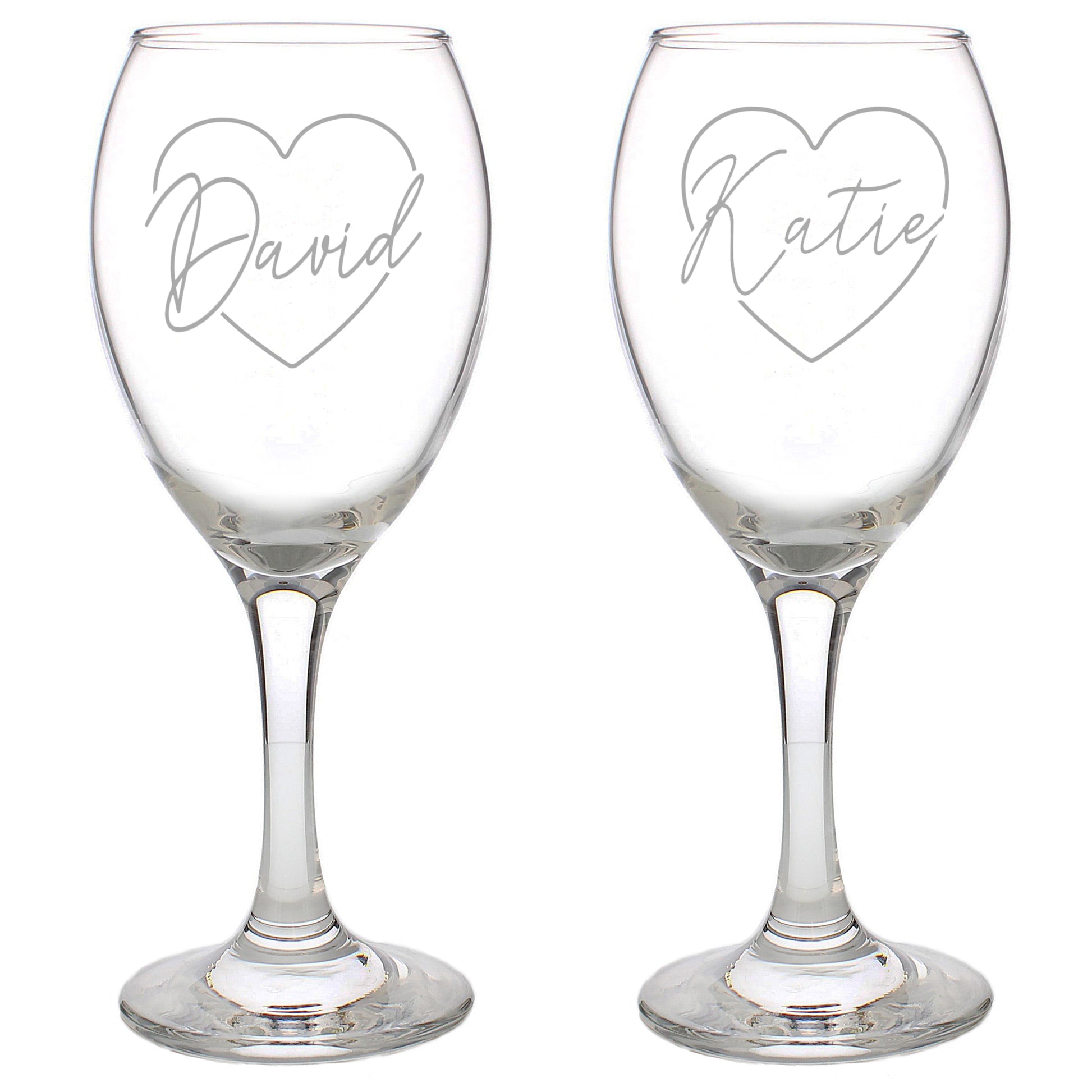 Personalised Heart Name Wine Glass Set - image 5