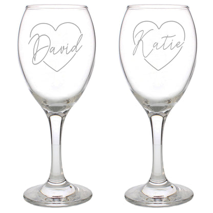 Personalised Heart Name Wine Glass Set - image 5