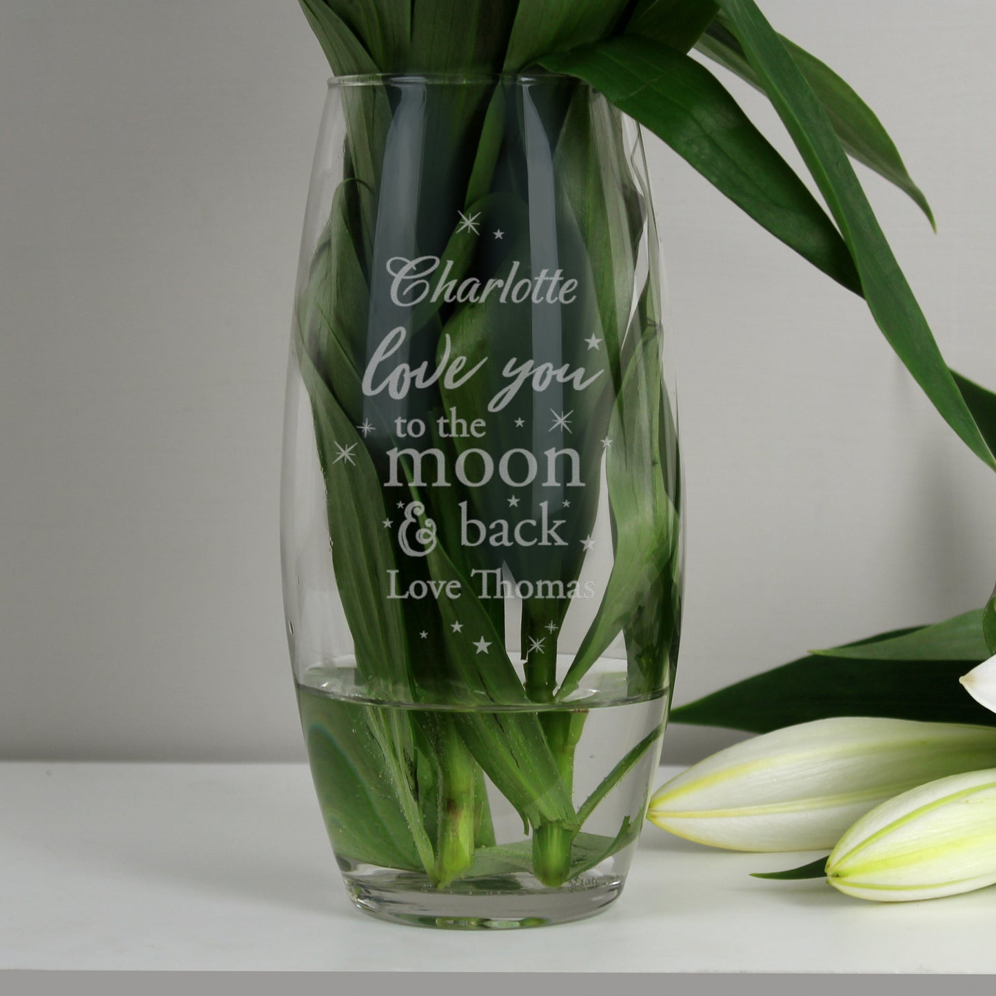 Personalised Love You To The Moon and Back Bullet Vase from Heartfelt Gifts