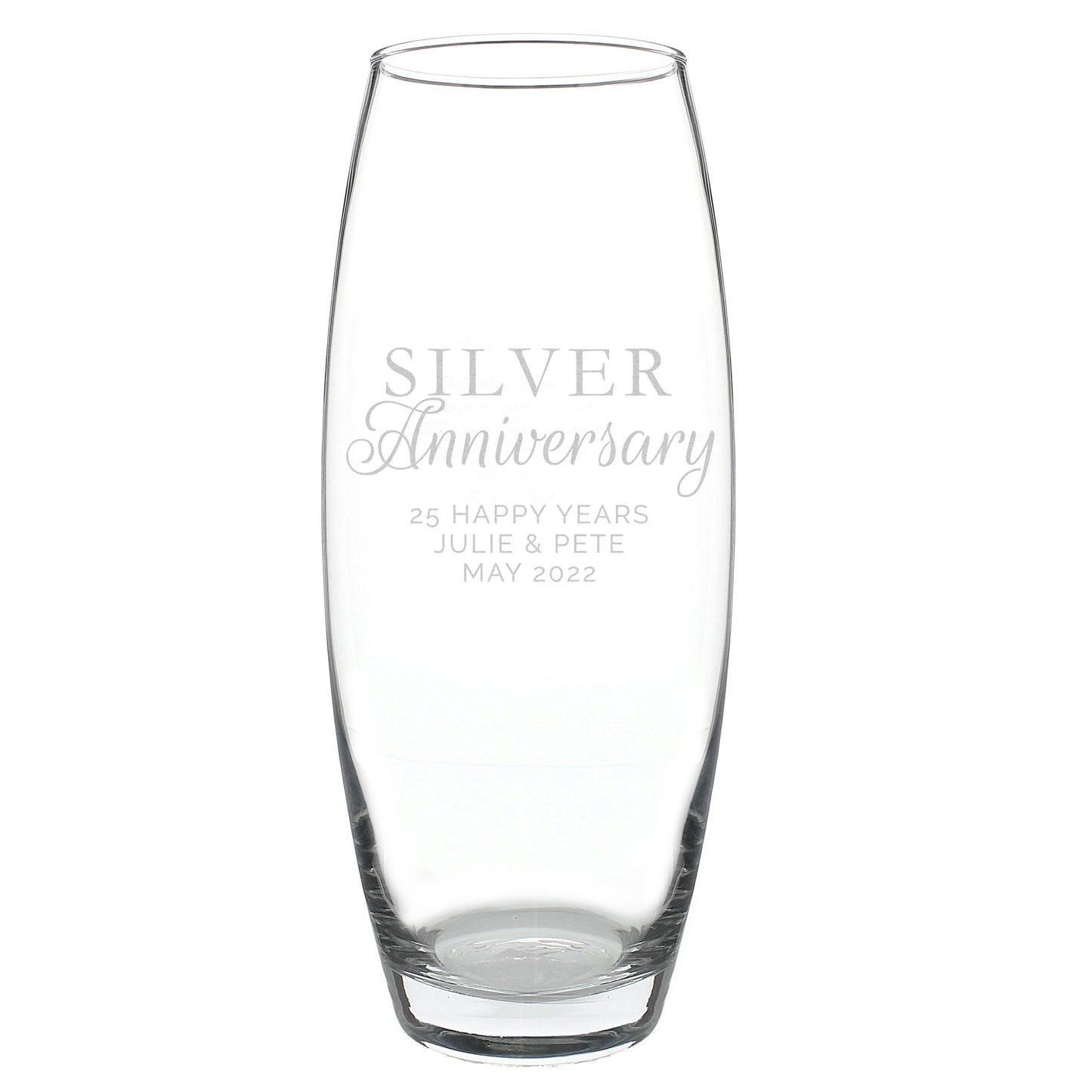 Personalised 'Silver Anniversary' Bullet Vase - image 2