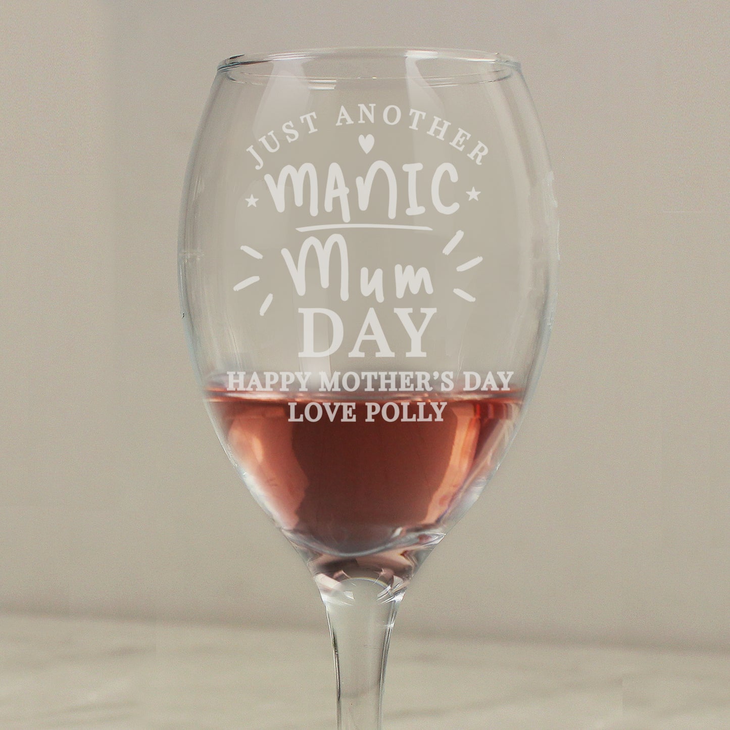 Personalised Manic Mum Day Wine Glass - image 3