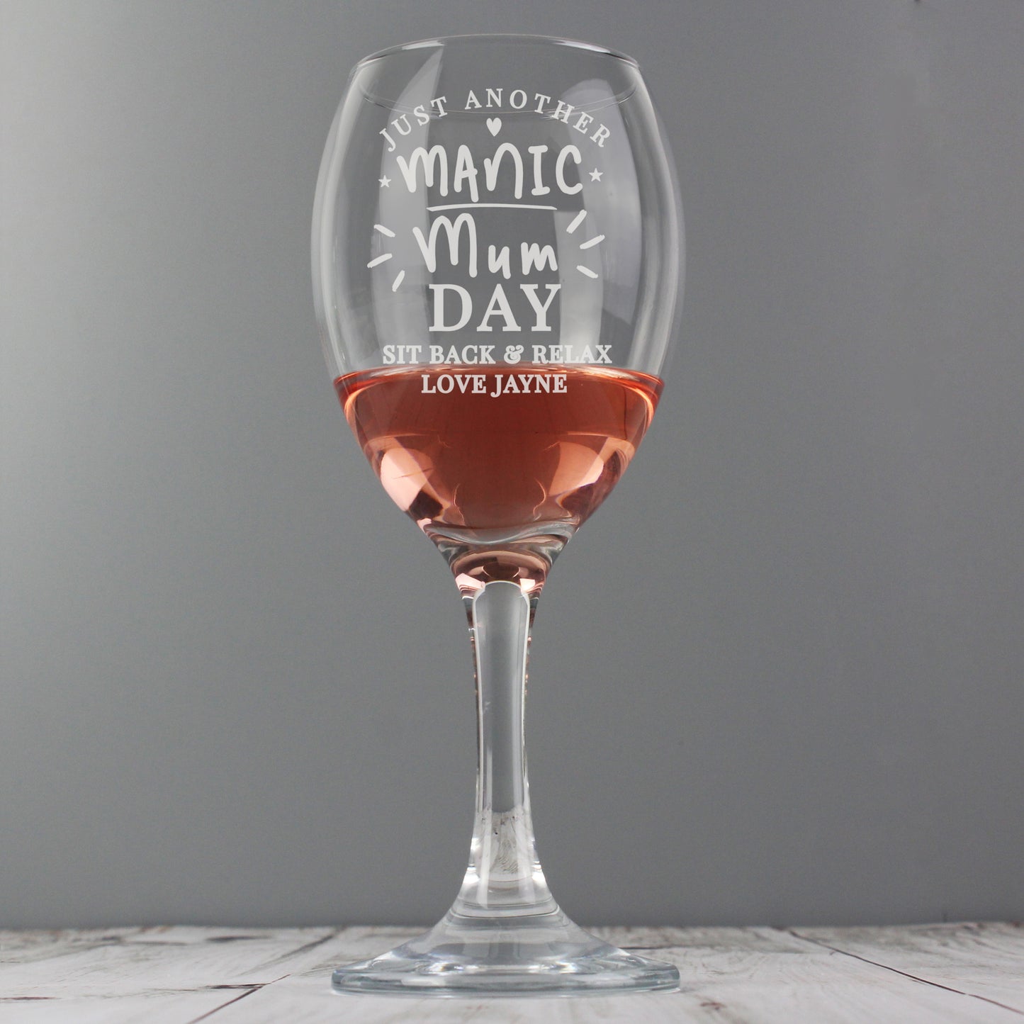 Personalised Manic Mum Day Wine Glass - image 4
