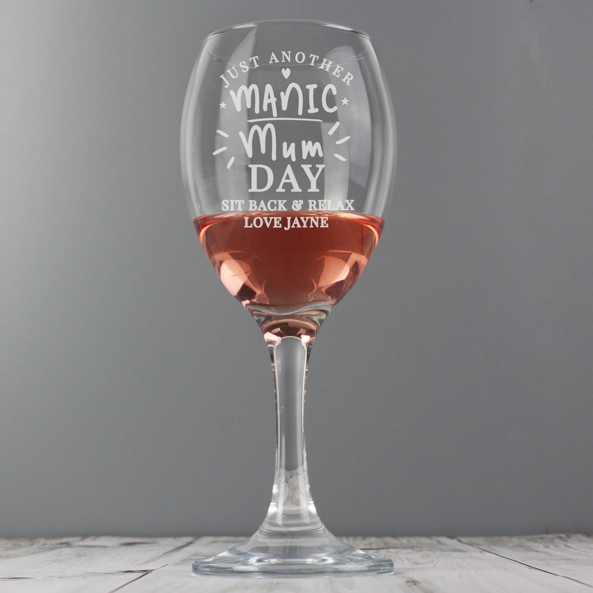 Personalised Manic Mum Day Wine Glass - image 4
