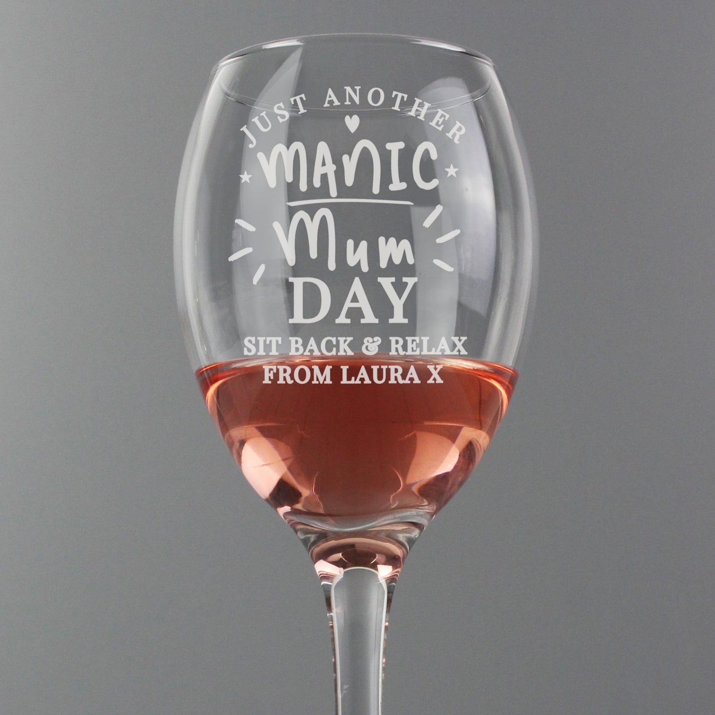 Personalised Manic Mum Day Wine Glass - image 5