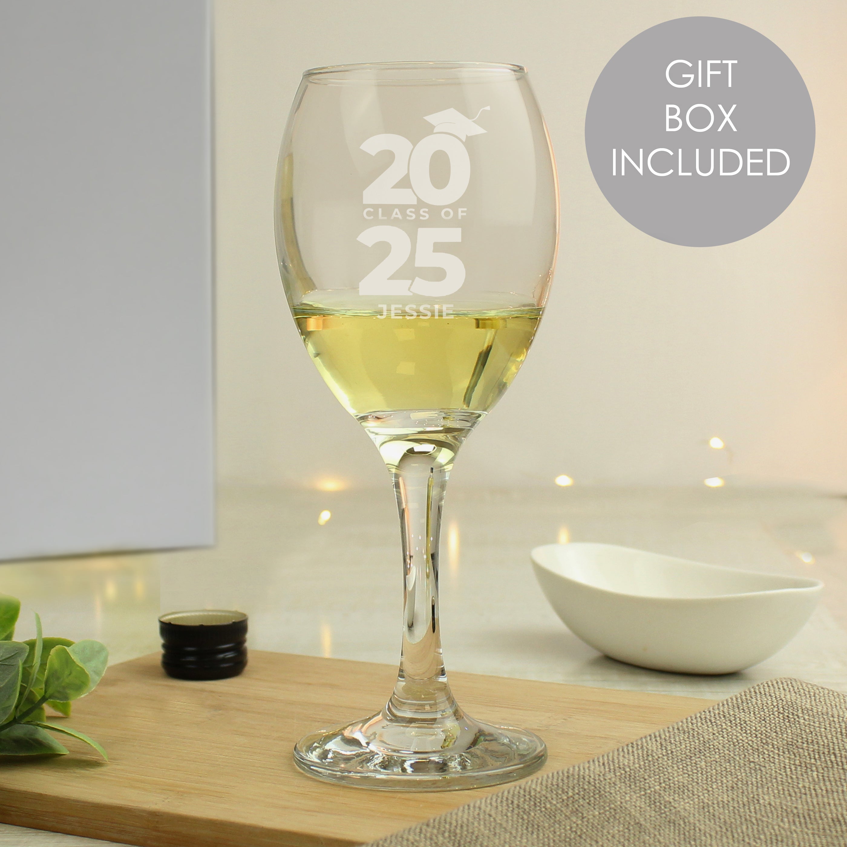 Personalised Class of Graduation Wine Glass from Heartfelt Gifts