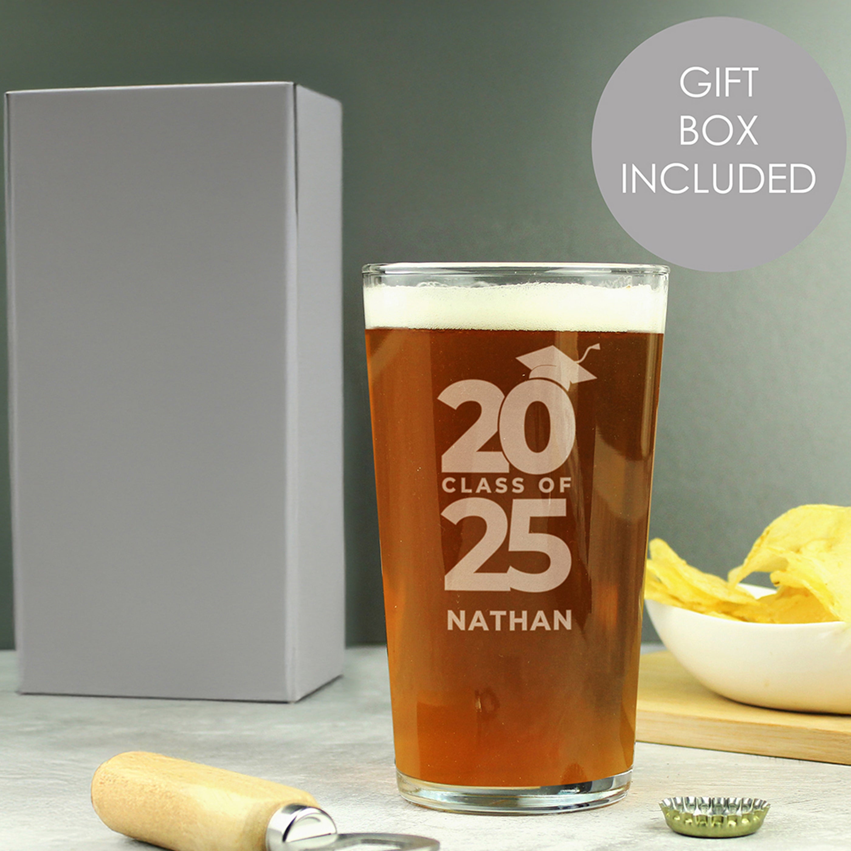 Personalised Class of Graduation Pint Glass from Heartfelt Gifts