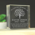 Personalised In Loving Memory Family Tree Crystal Token from Heartfelt Gifts