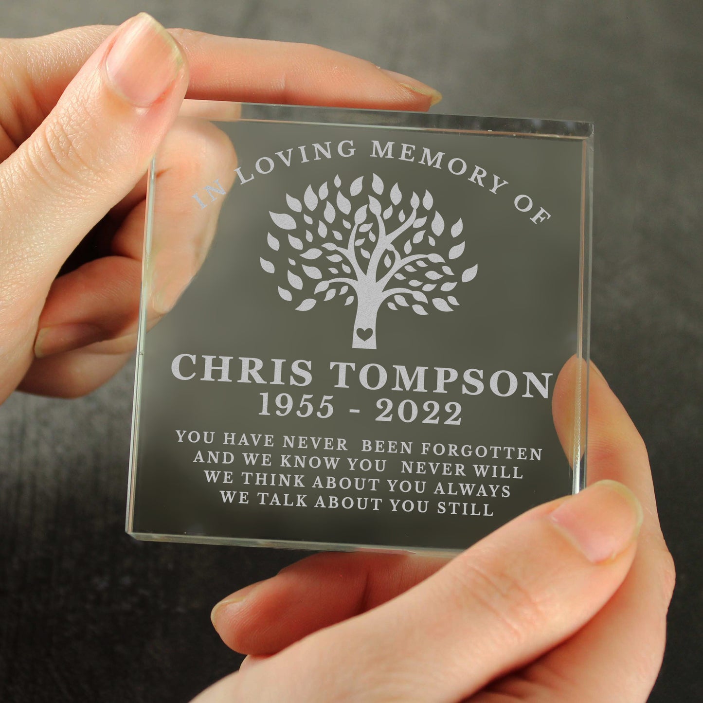 Personalised In Loving Memory Family Tree Crystal Token - image 2
