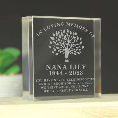 Personalised In Loving Memory Family Tree Crystal Token - image 3