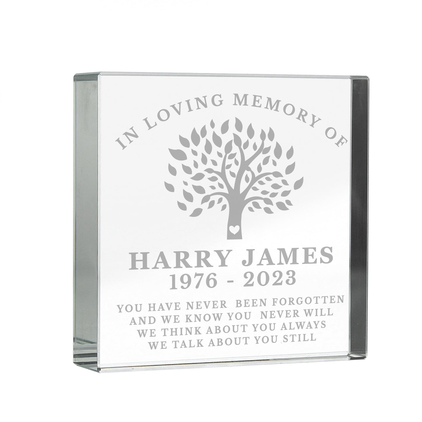 Personalised In Loving Memory Family Tree Crystal Token - image 5