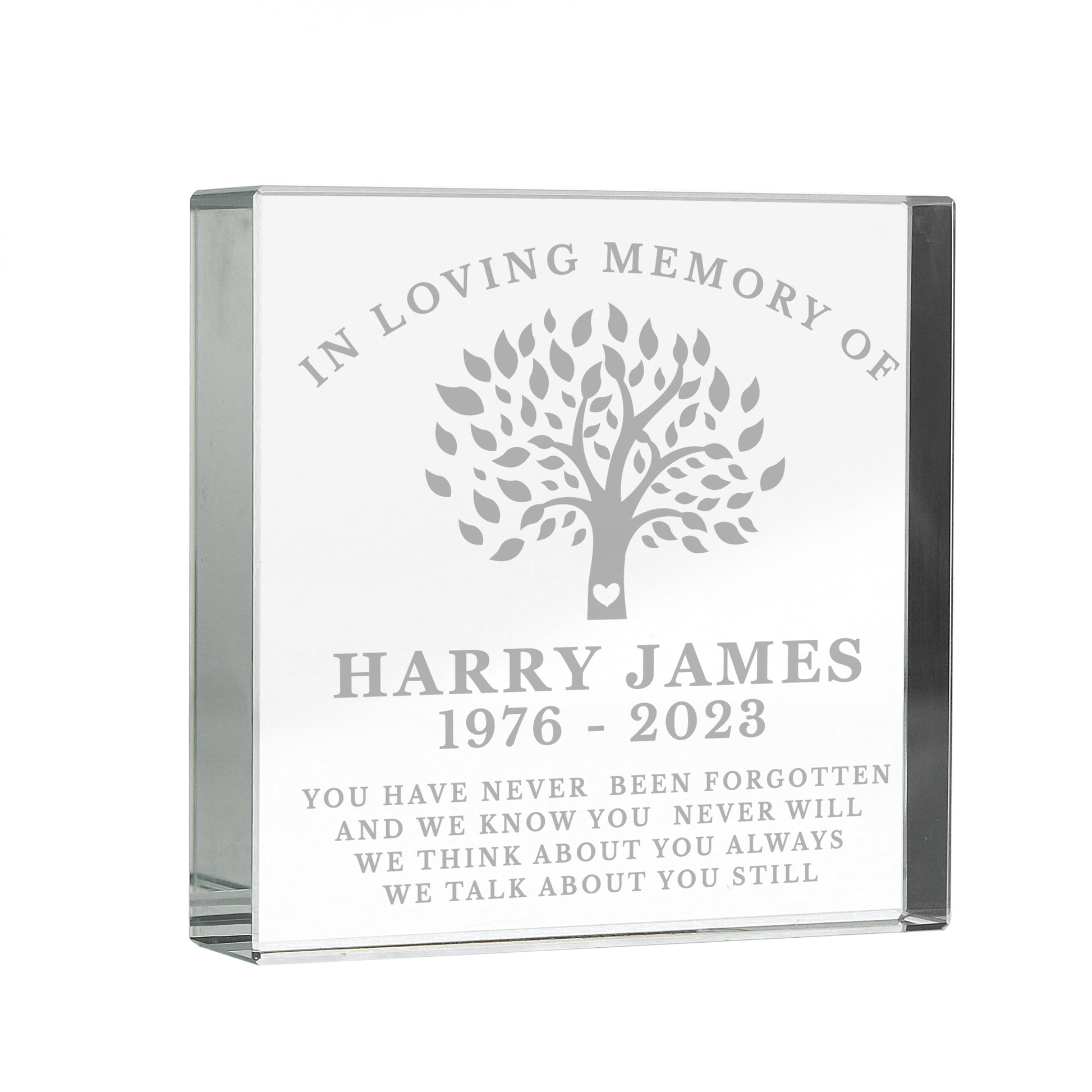 Personalised In Loving Memory Family Tree Crystal Token - image 5