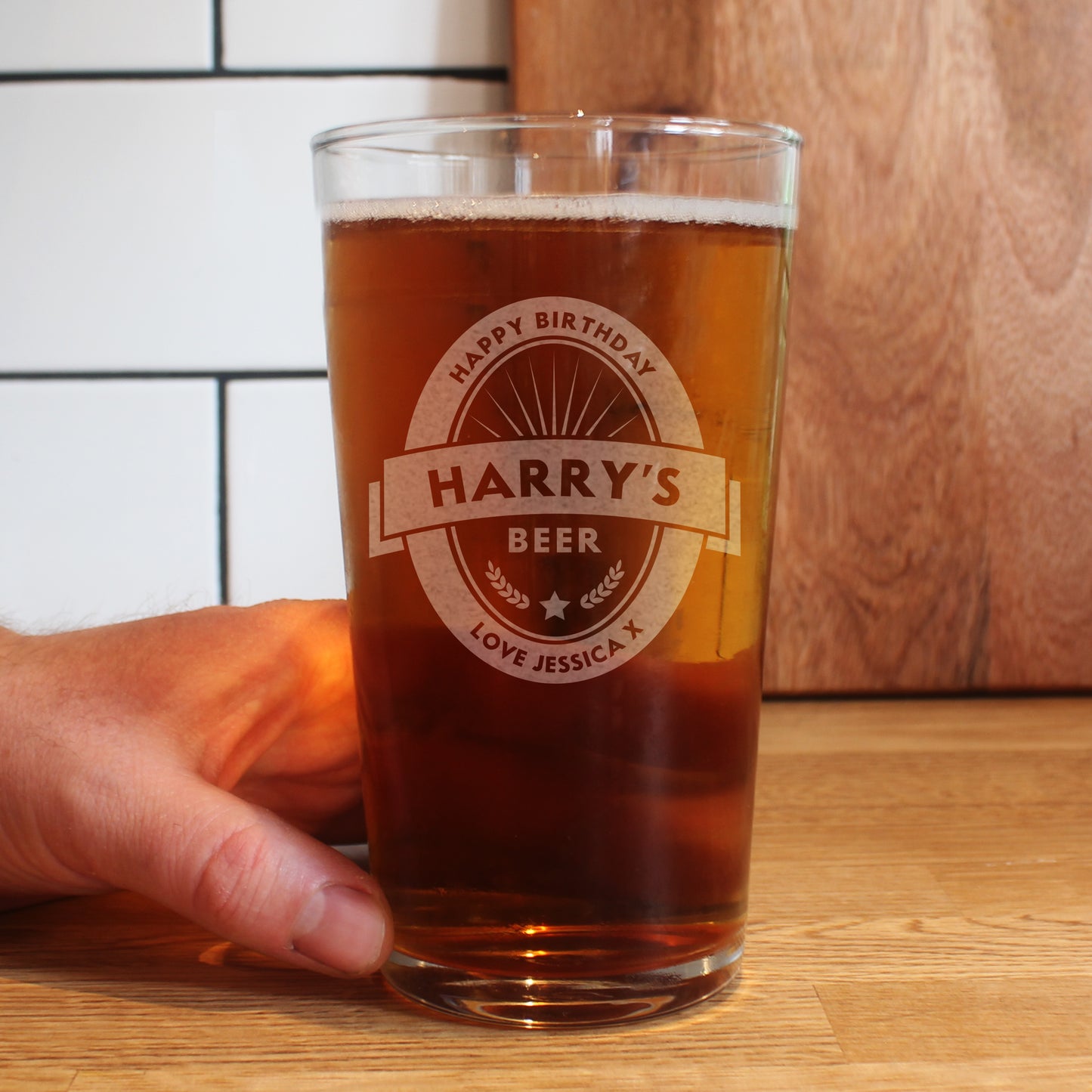 Personalised Beer Label Pint Glass - image 2