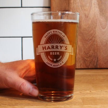 Personalised Beer Label Pint Glass - image 2