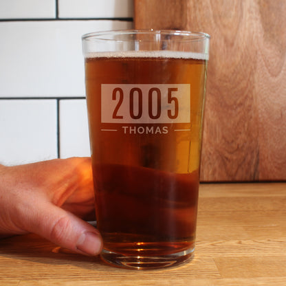 Personalised Name & Date Pint Glass - image 3