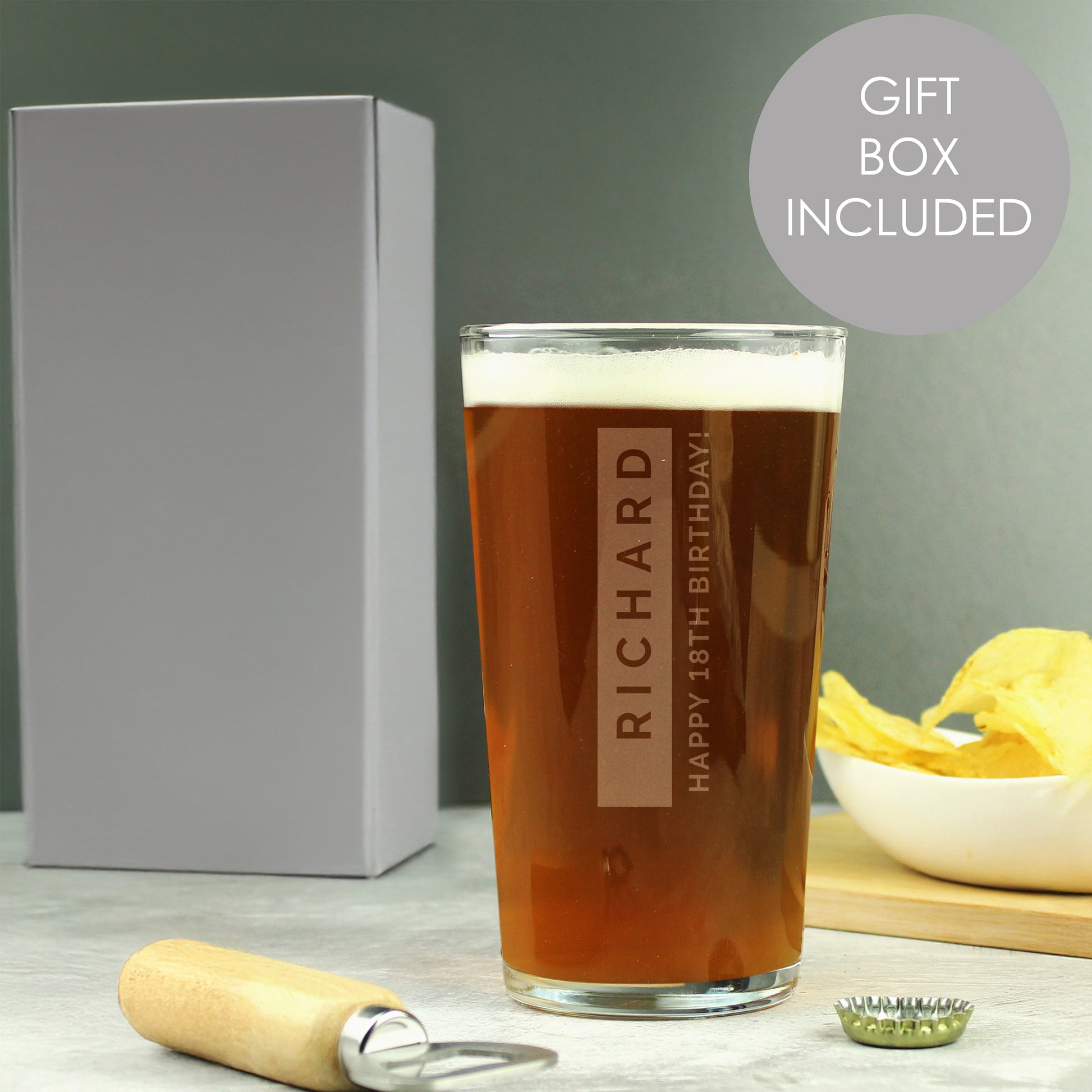 Personalised Free Text Pint Glass from Heartfelt Gifts