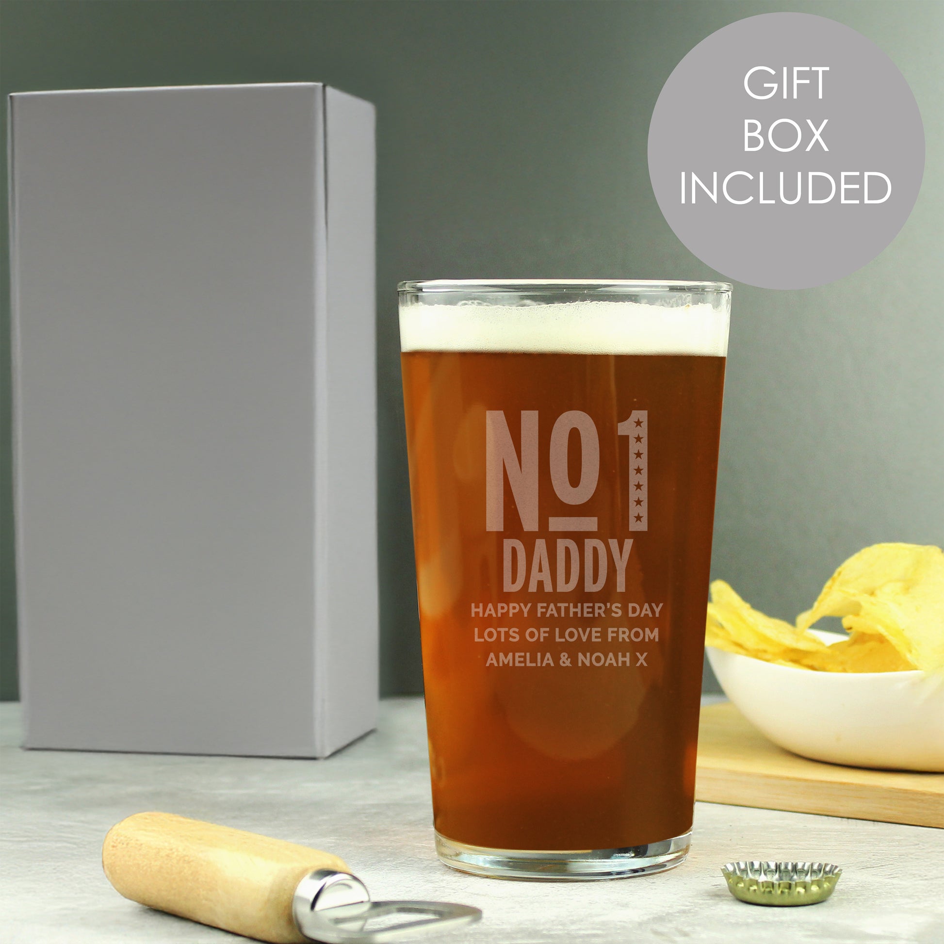 Personalised No. 1 Pint Glass from Heartfelt Gifts