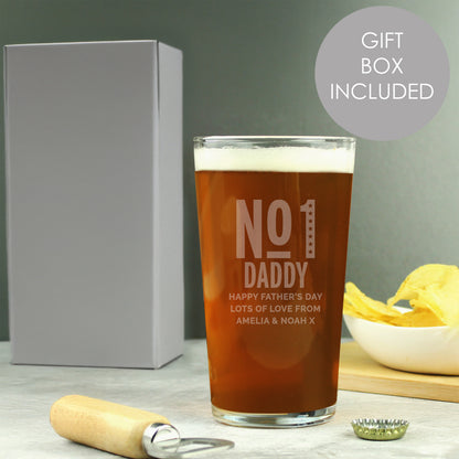 Personalised No. 1 Pint Glass from Heartfelt Gifts