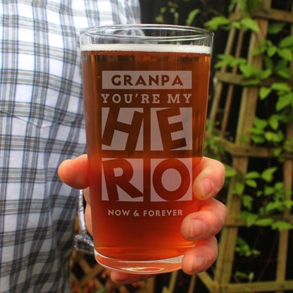 Personalised My Hero Pint Glass - image 4