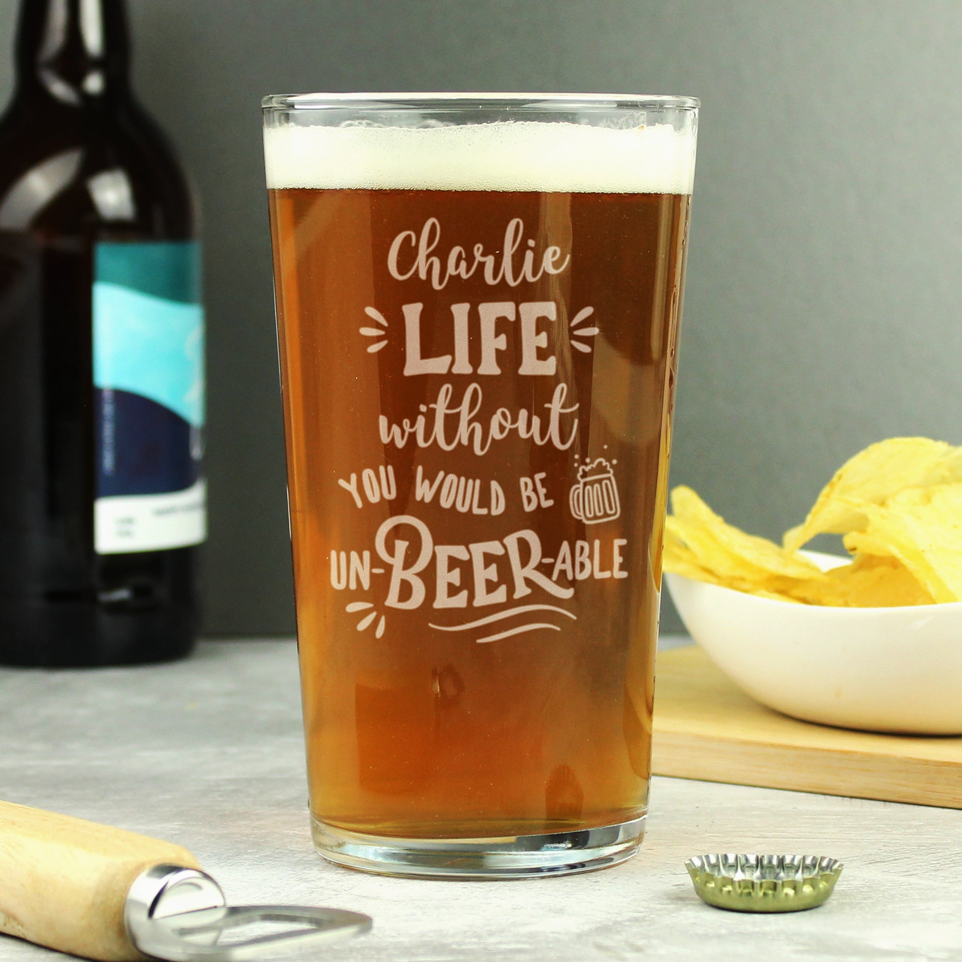 Personalised Un-beer-able Pint Glass - image 3