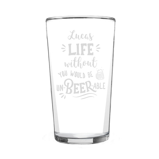 Personalised Un-beer-able Pint Glass - image 5