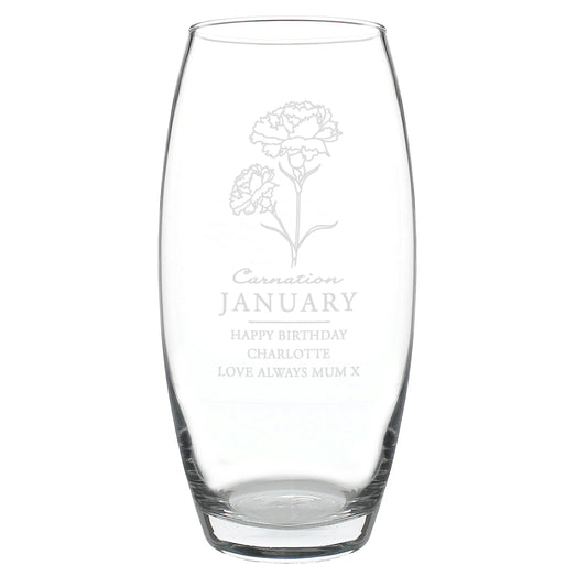 Personalised January Birth Flower Bullet Vase - image 5