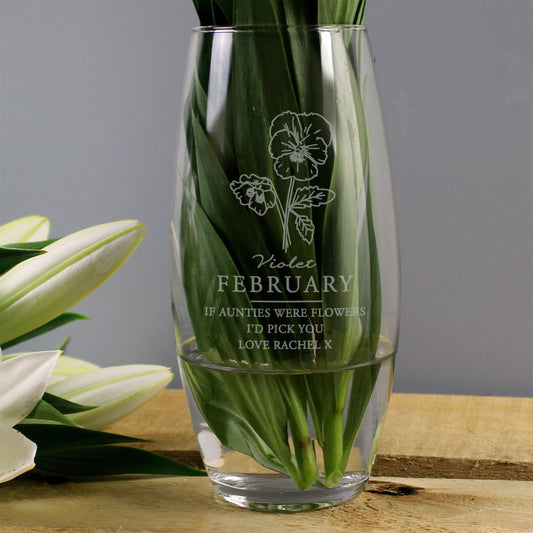 Personalised February Birth Flower Bullet Vase - image 2