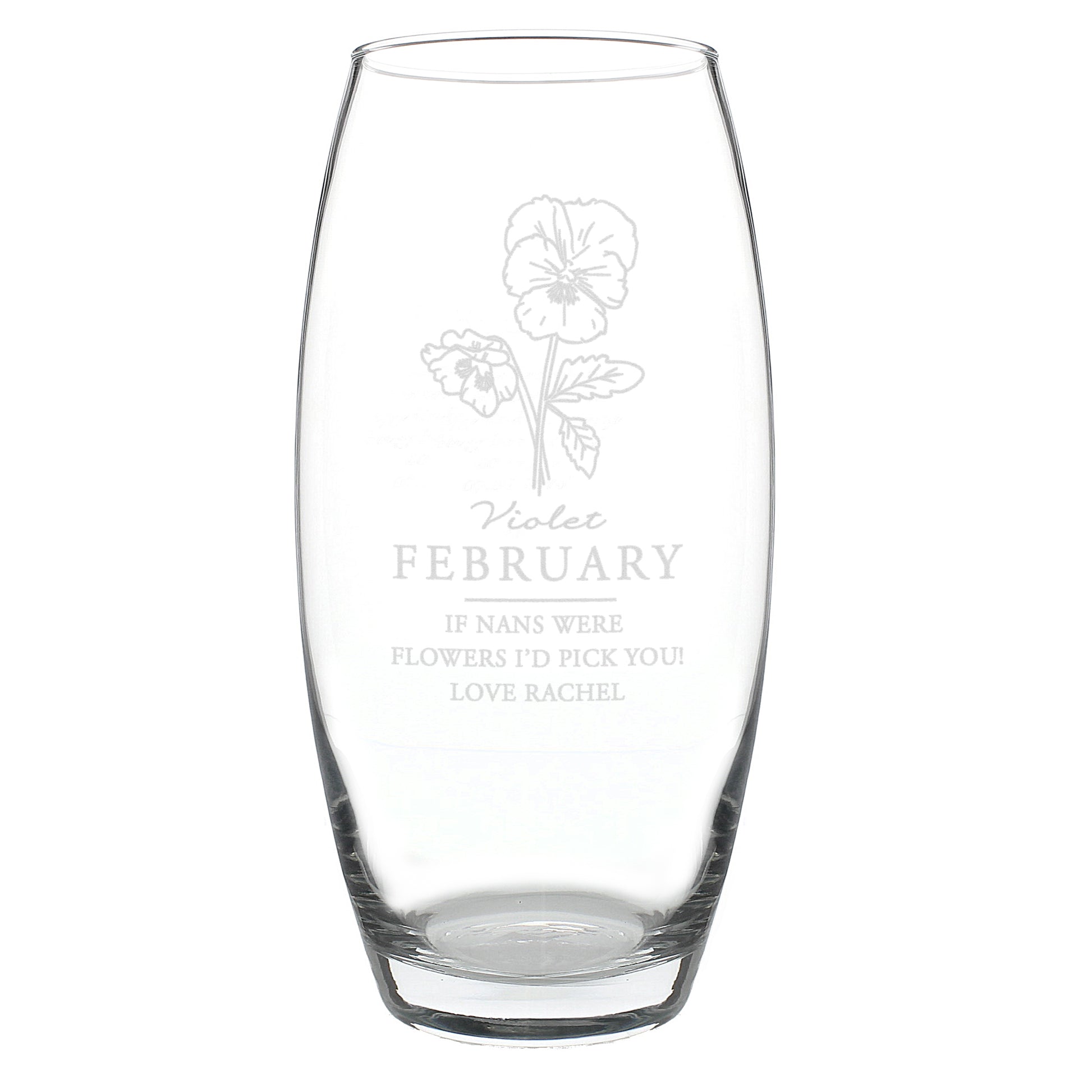 Personalised February Birth Flower Bullet Vase - image 5