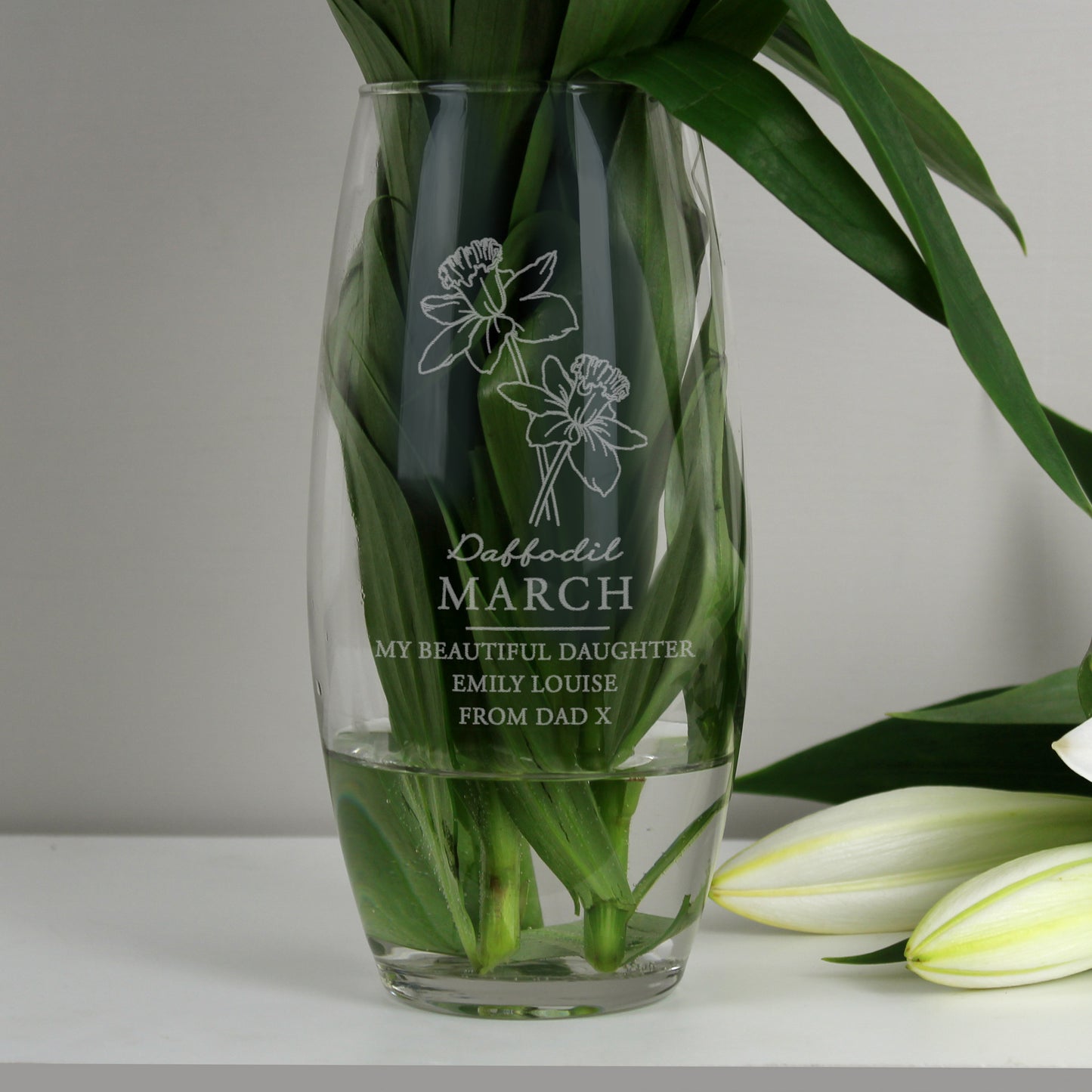 Personalised March Birth Flower Bullet Vase - image 6