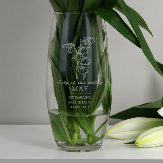 Personalised May Birth Flower Bullet Vase - image 3