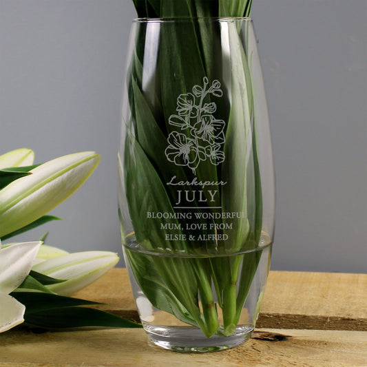 Personalised July Birth Flower Bullet Vase - image 2