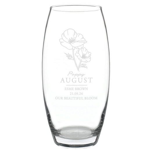 Personalised August Birth Flower Bullet Vase - image 5