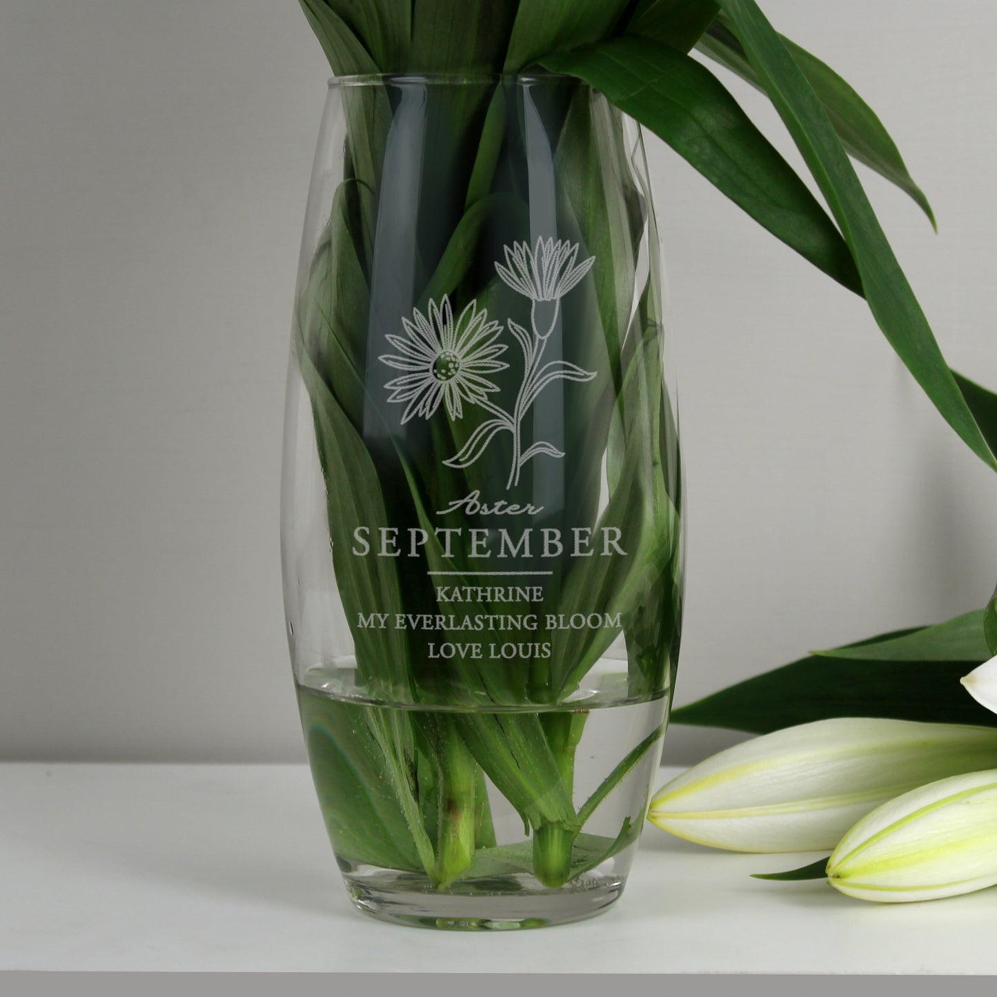 Personalised September Birth Flower Bullet Vase - image 3