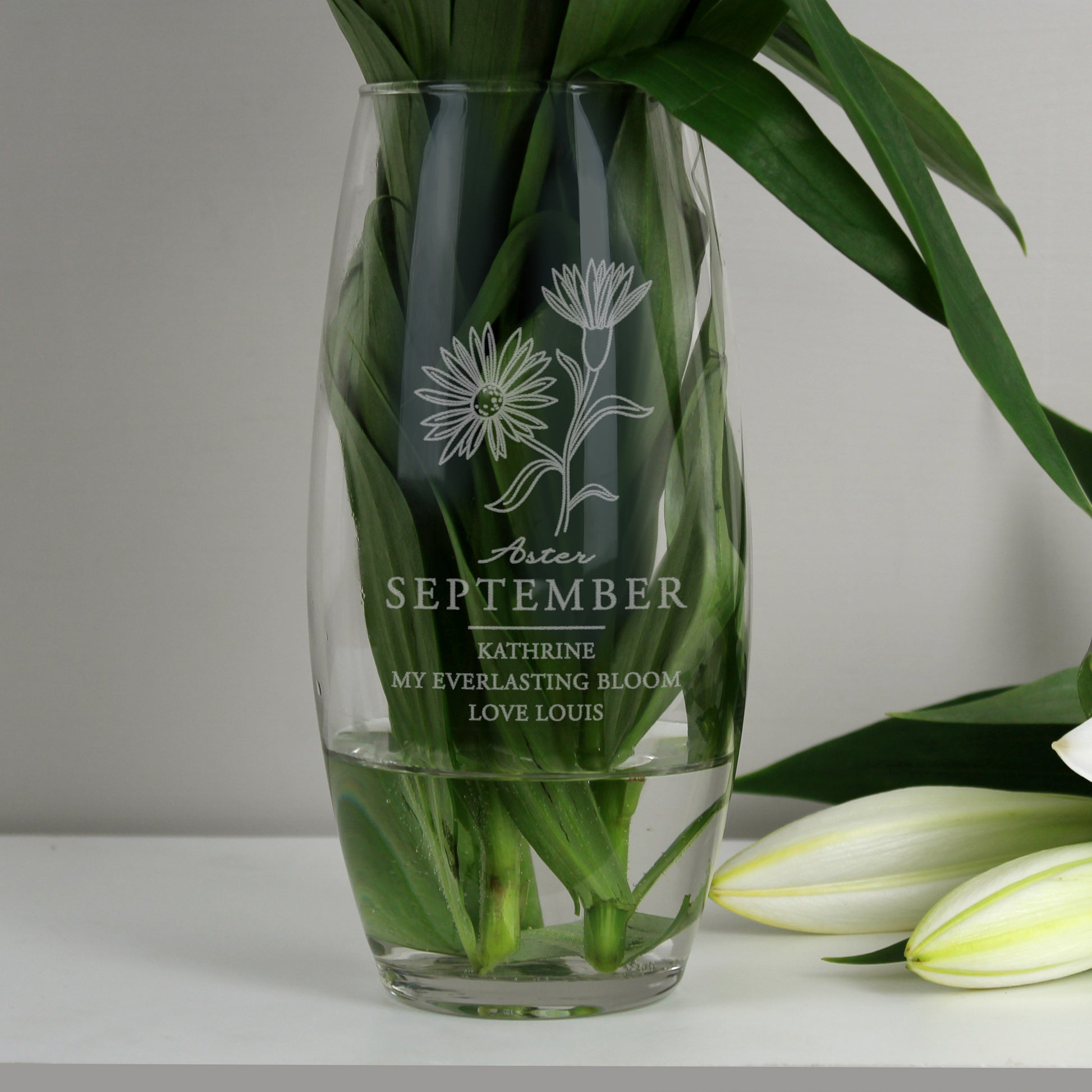 Personalised September Birth Flower Bullet Vase - image 3