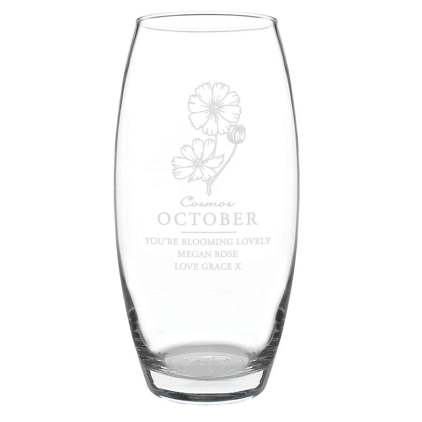 Personalised October Birth Flower Bullet Vase - image 5
