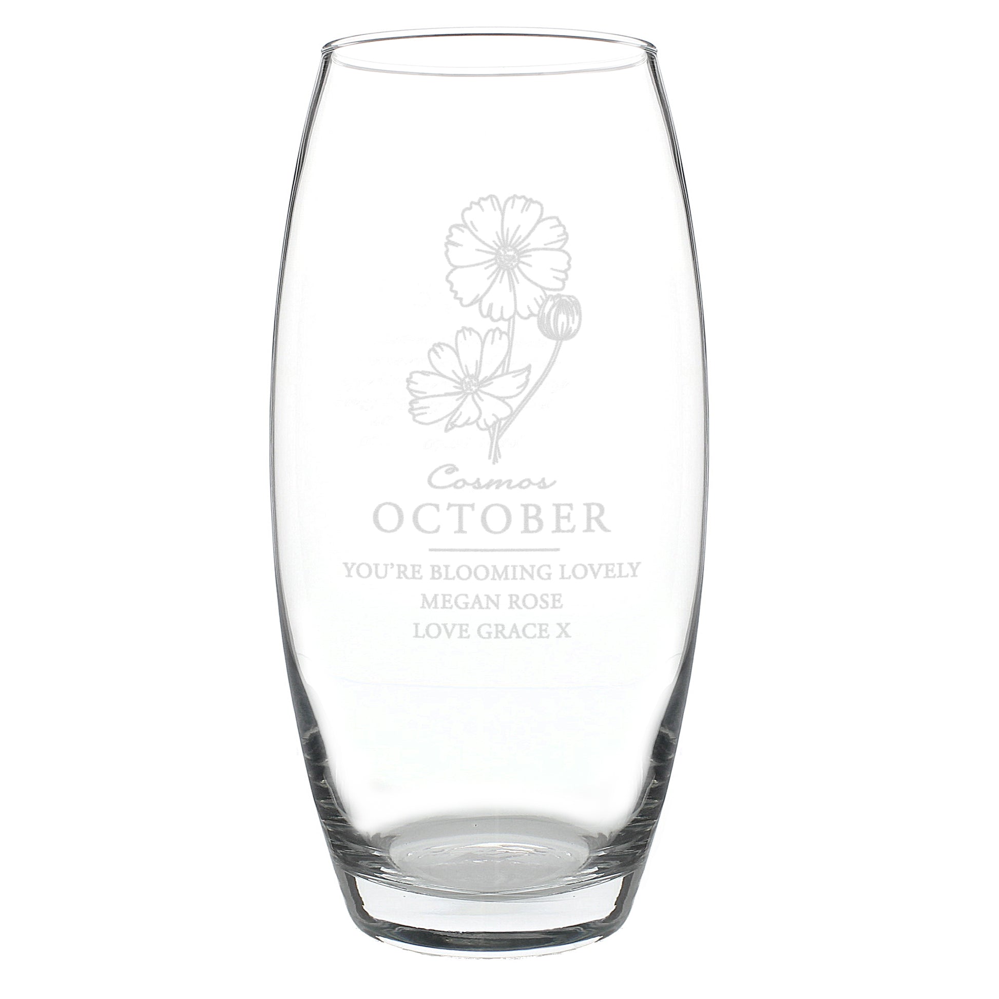 Personalised October Birth Flower Bullet Vase - image 5