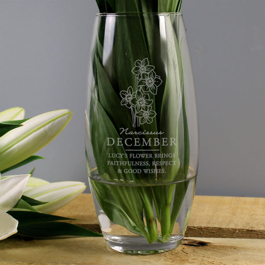 Personalised December Birth Flower Bullet Vase - image 2