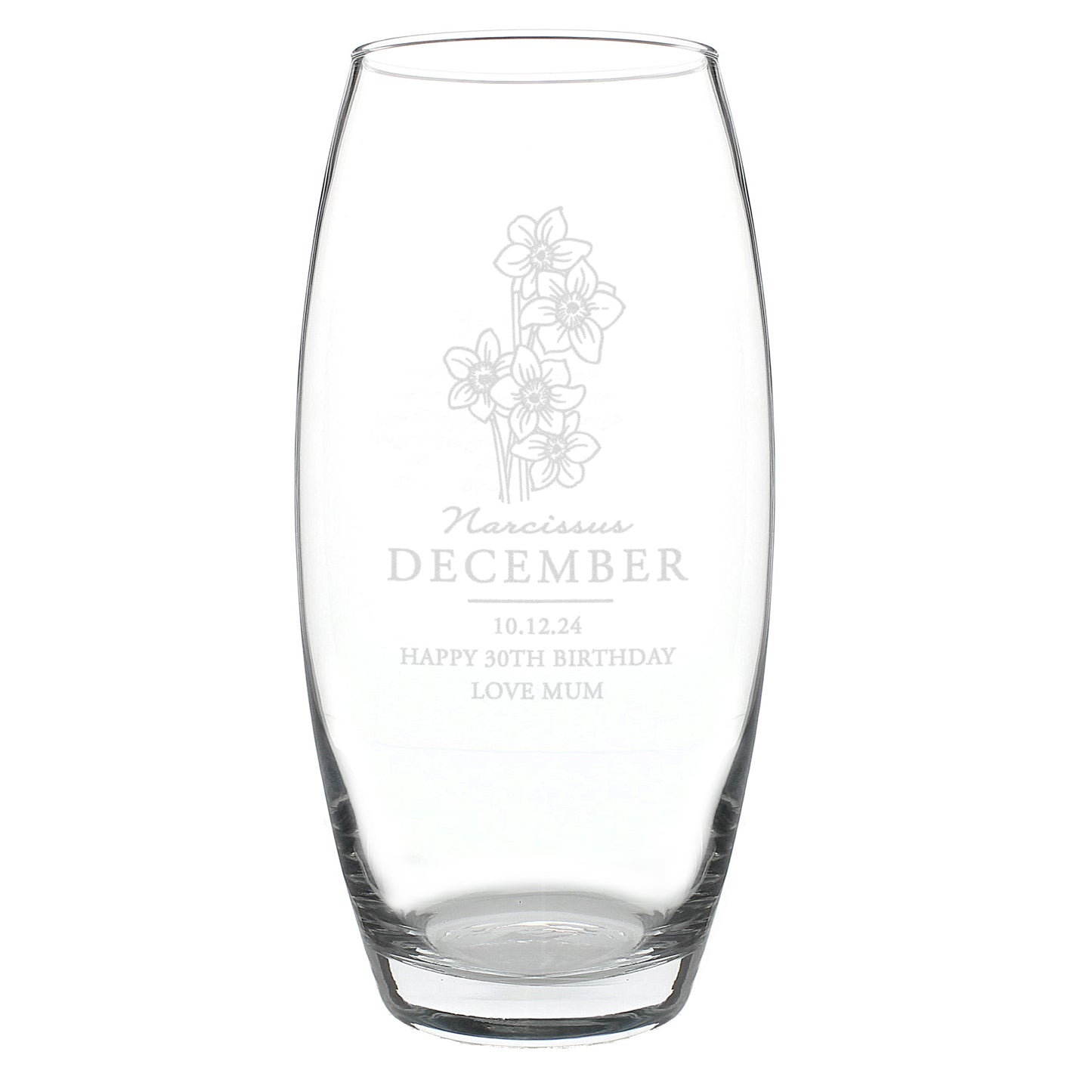 Personalised December Birth Flower Bullet Vase - image 5