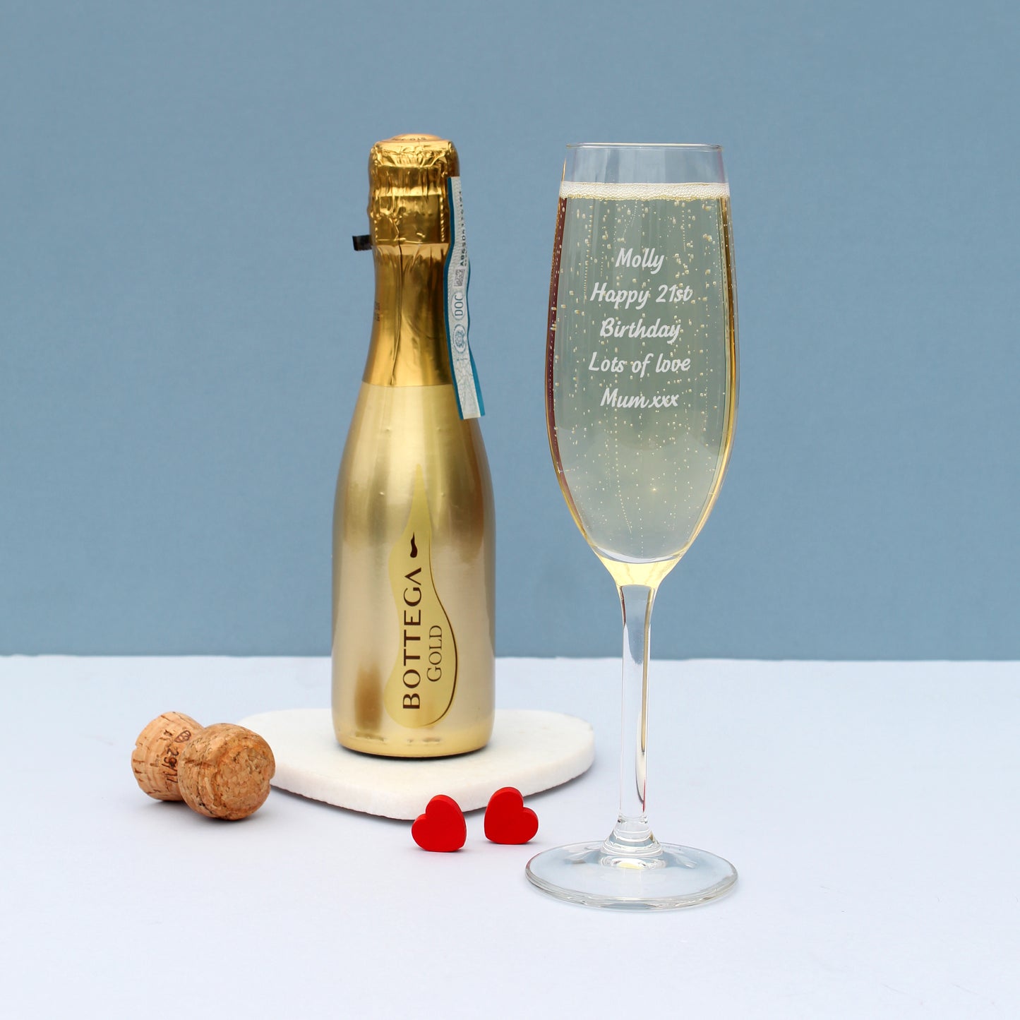 Personalised Flute & Mini Gold Bottega Prosecco Set - image 2