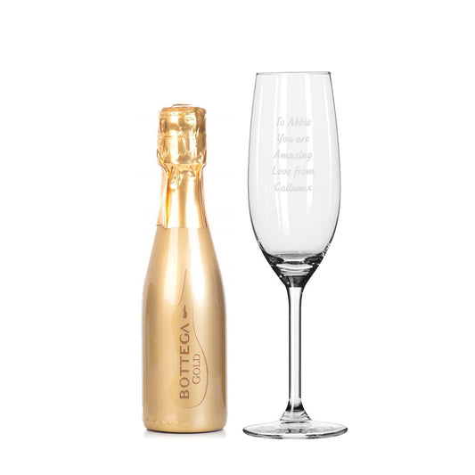 Personalised Flute & Mini Gold Bottega Prosecco Set - image 3