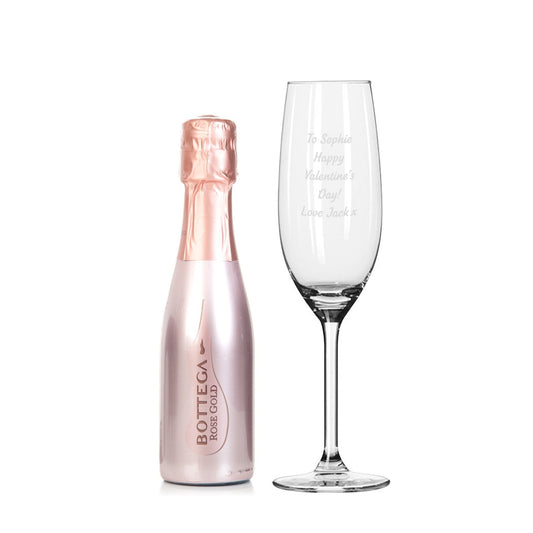 Personalised Flute & Mini Rose Bottega Prosecco Set - image 3