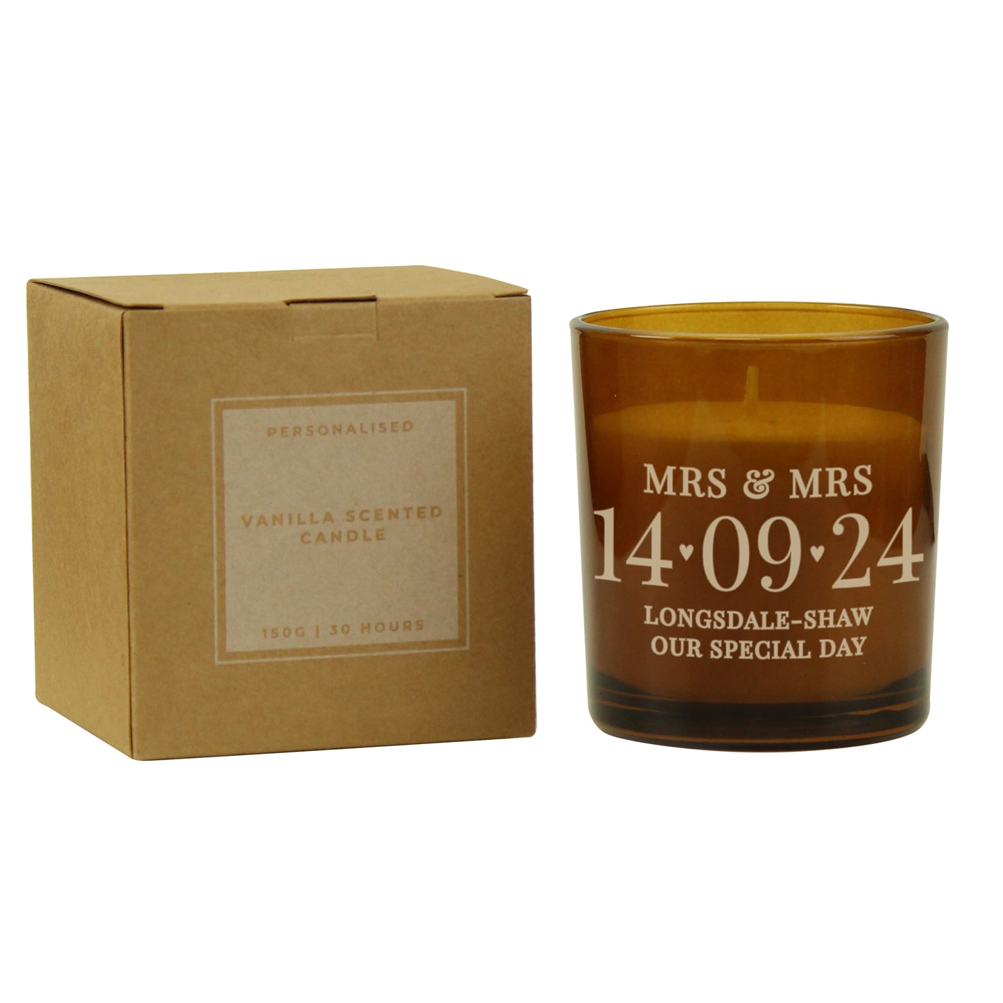 Personalised Special Date Amber Glass Candle - image 6