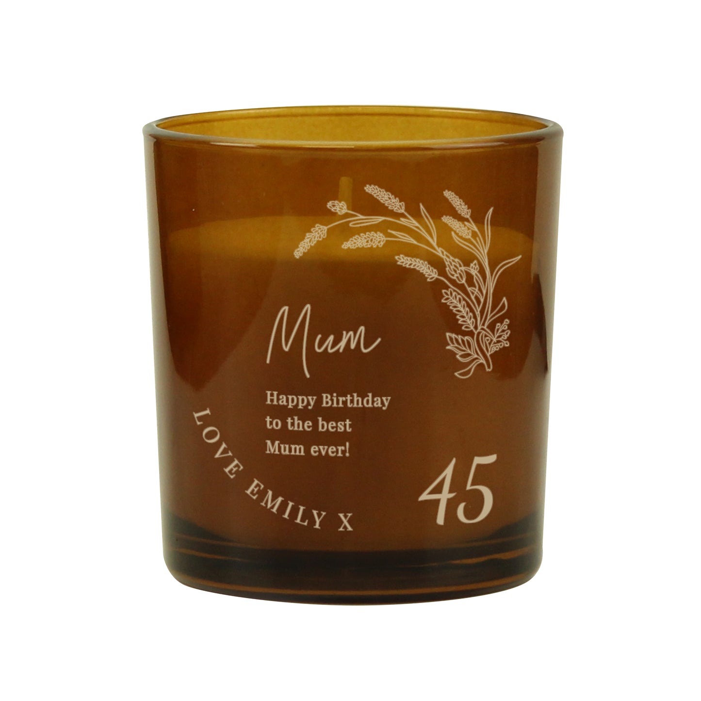 Personalised Birthday Amber Glass Candle - image 5