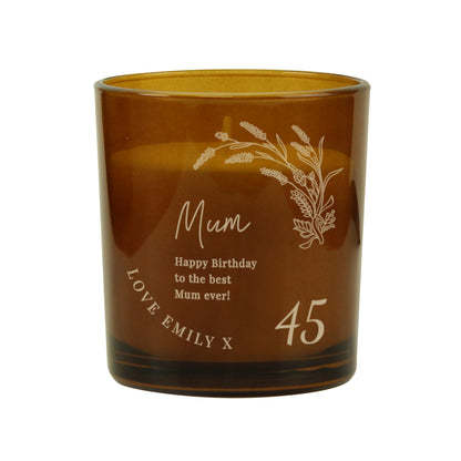 Personalised Birthday Amber Glass Candle - image 5