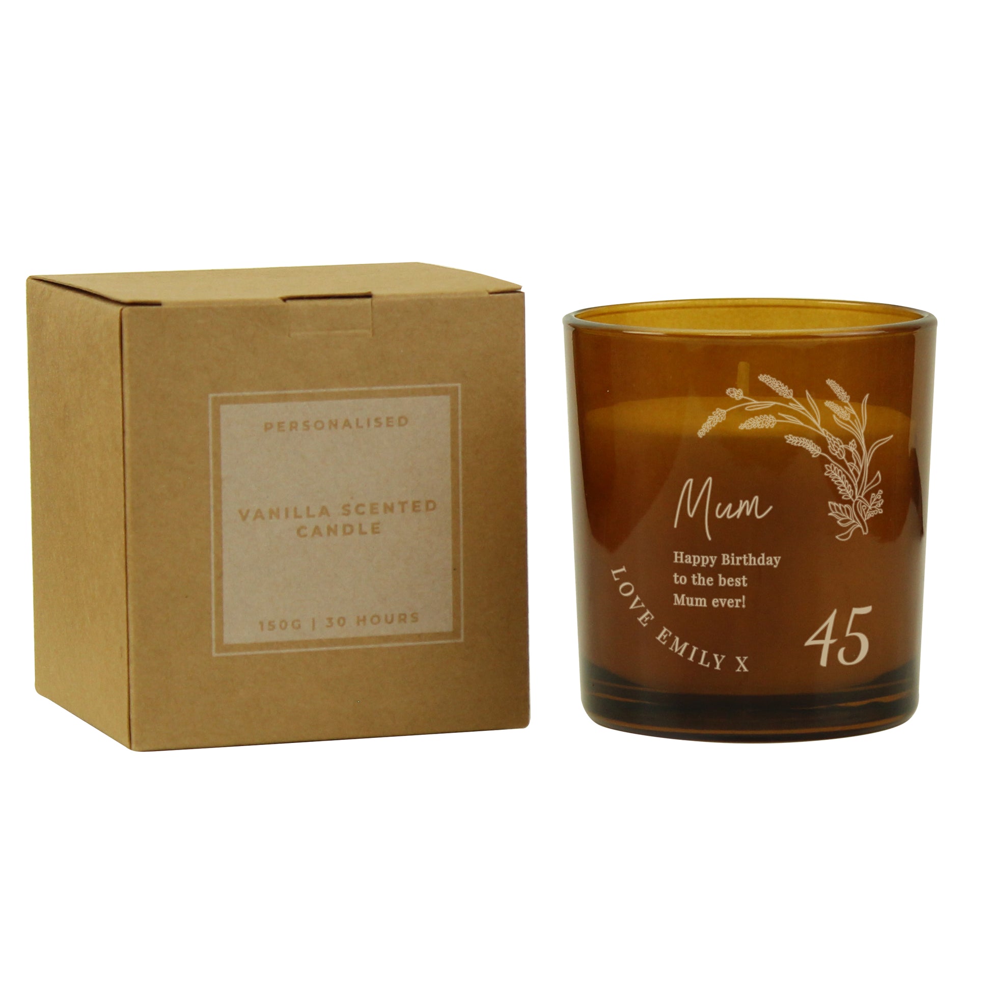 Personalised Birthday Amber Glass Candle - image 6