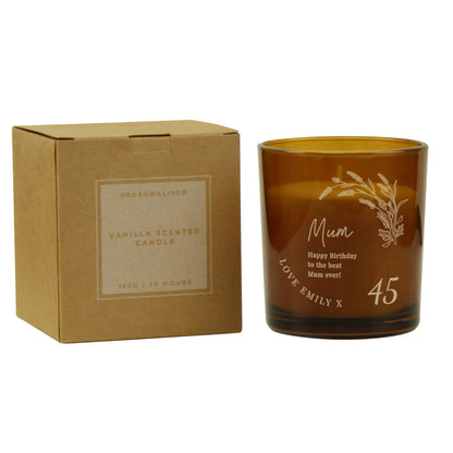 Personalised Birthday Amber Glass Candle - image 6