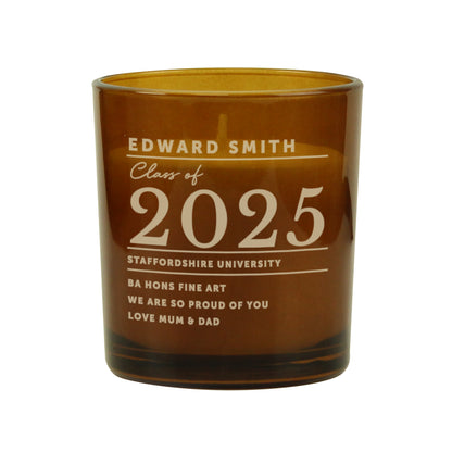 Personalised Graduation Amber Glass Candle - image 5