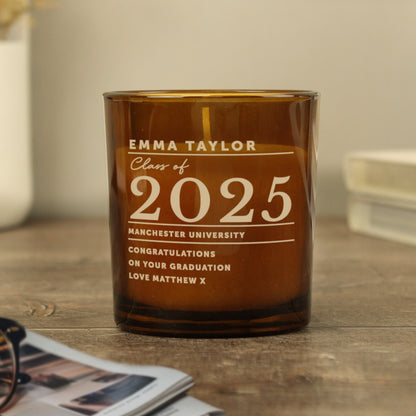 Personalised Graduation Amber Glass Candle - image 7