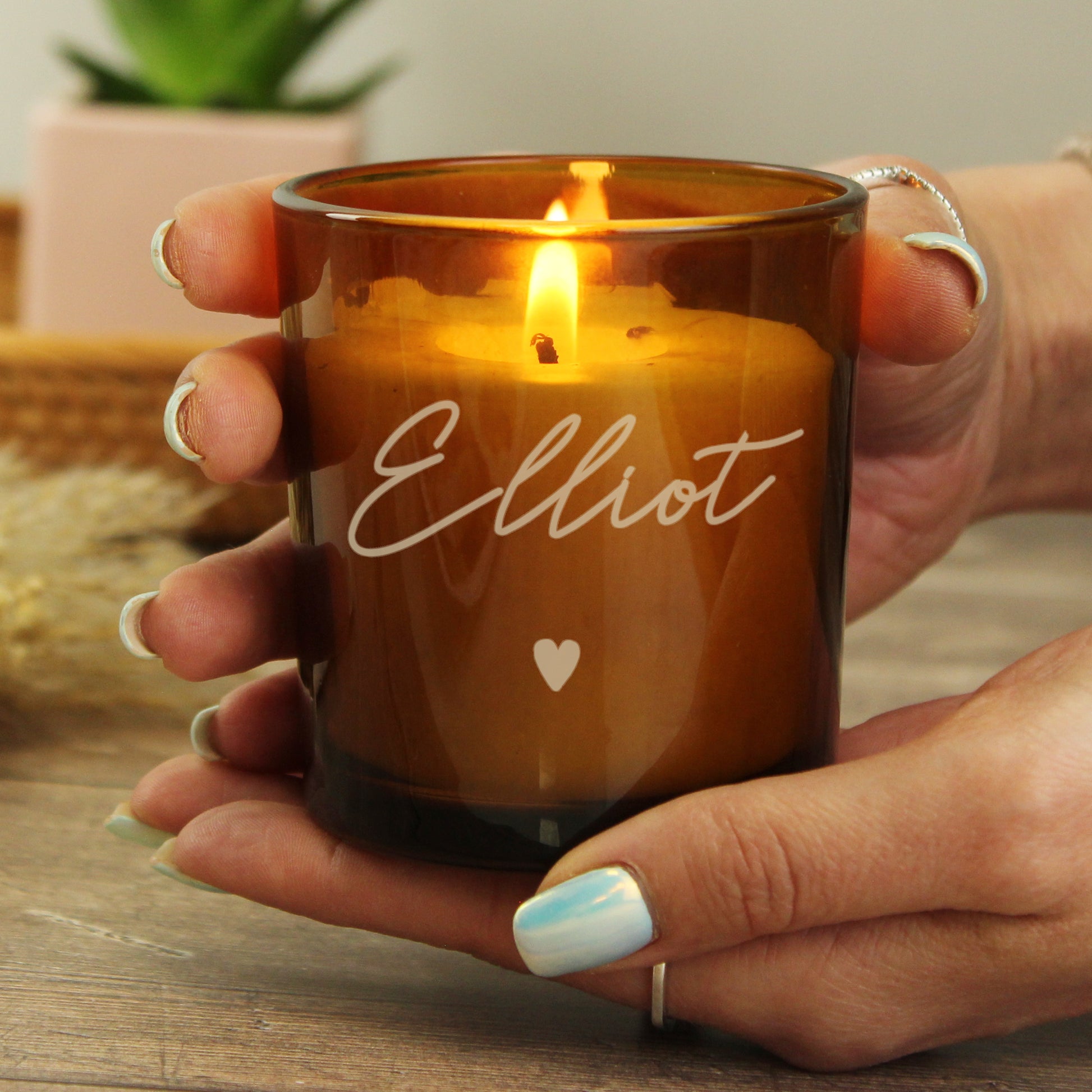 Personalised Amber Glass Candle - image 4