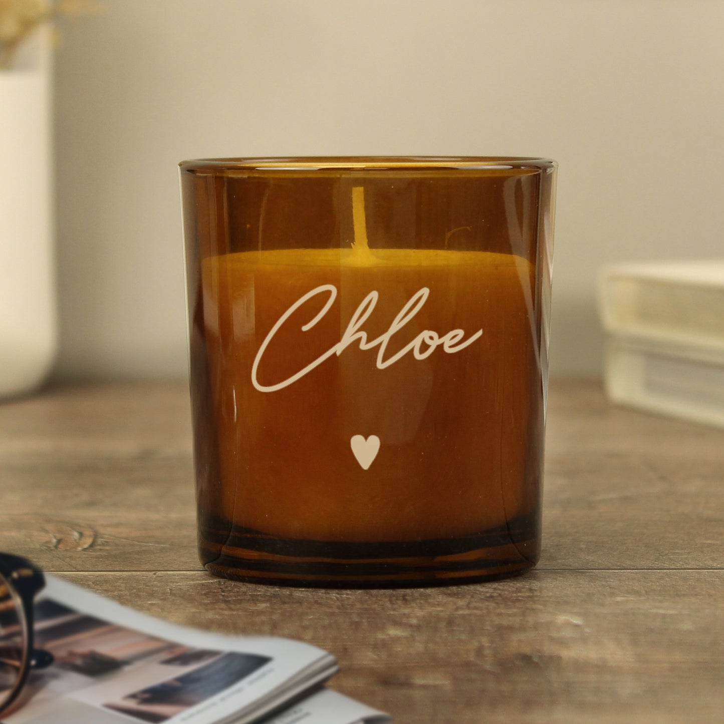 Personalised Amber Glass Candle - image 7
