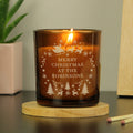 Personalised Engraved Christmas Amber Glass Candle from Heartfelt Gifts
